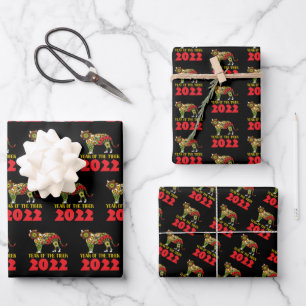 Chinese Year of the Tiger 2022 Wrapping Paper Sheet