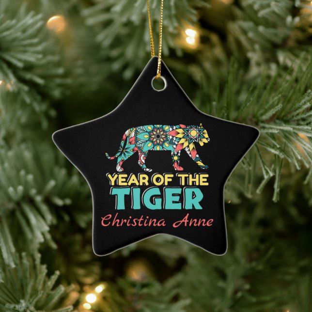 Chinese Year of the Tiger - Mandala Ceramic Tree Decoration (Tree)