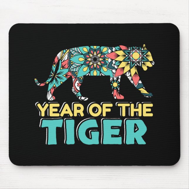 Chinese Year of the Tiger - Mandala Mouse Mat (Front)