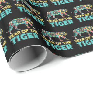 Chinese Year of the Tiger - Mandala Wrapping Paper