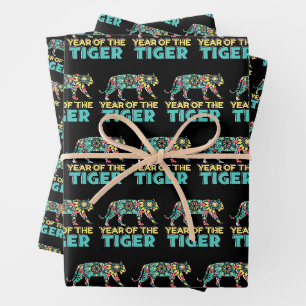 Chinese Year of the Tiger - Mandala Wrapping Paper Sheet