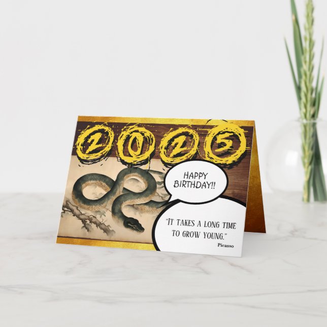 Chinese Year Snake 2025 Zodiac Birthday HGC Card (Front)