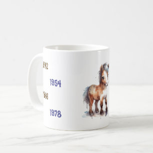 Chinese Years of the Horse 1942 to 2026 Coffee Mug