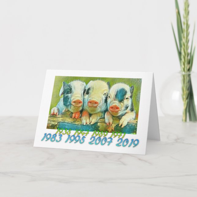 Chinese Years of the Pig Card (Front)