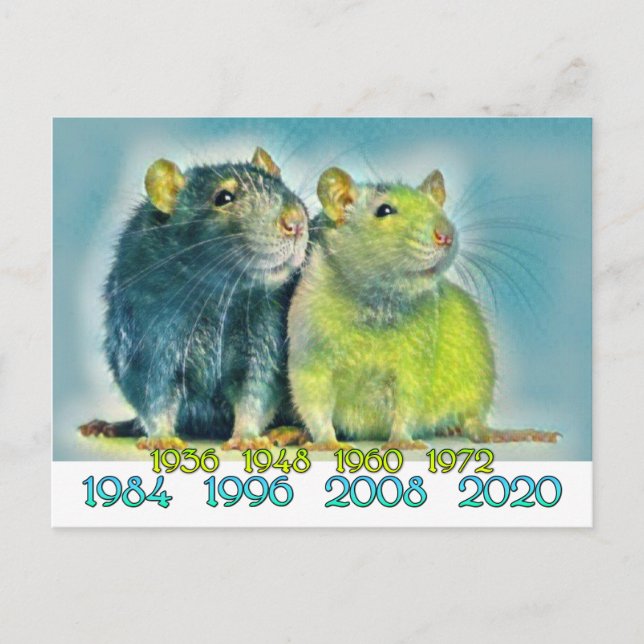 Chinese Years of the Rat Postcard (Front)
