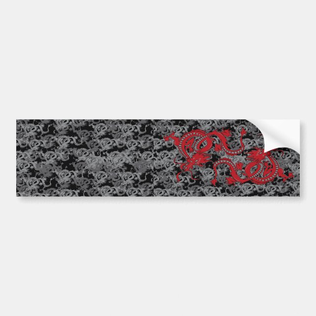 Chinese Ying Yang Dragon Bumper Sticker (Front)