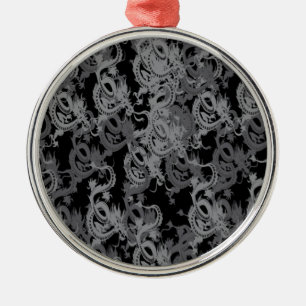 Chinese Ying Yang Dragon Metal Tree Decoration