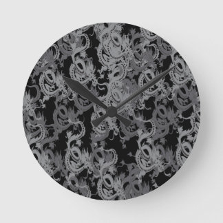 Chinese Ying Yang Dragon Round Clock