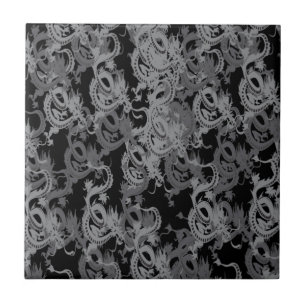 Chinese Ying Yang Dragon Tile