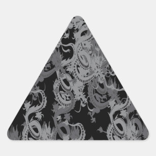 Chinese Ying Yang Dragon Triangle Sticker