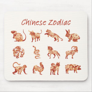 Chinese Zodiac Animal Sign  Mouse Mat