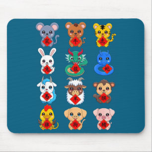 Chinese Zodiac Animal Signs Lunar New Year  Mouse Mat