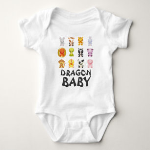 Chinese Zodiac Animals Year of the Dragon Baby Bodysuit