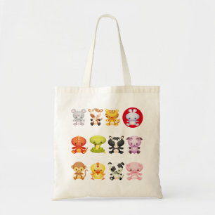 Chinese Zodiac Cartoon Year of the Rabbit Tote Bag