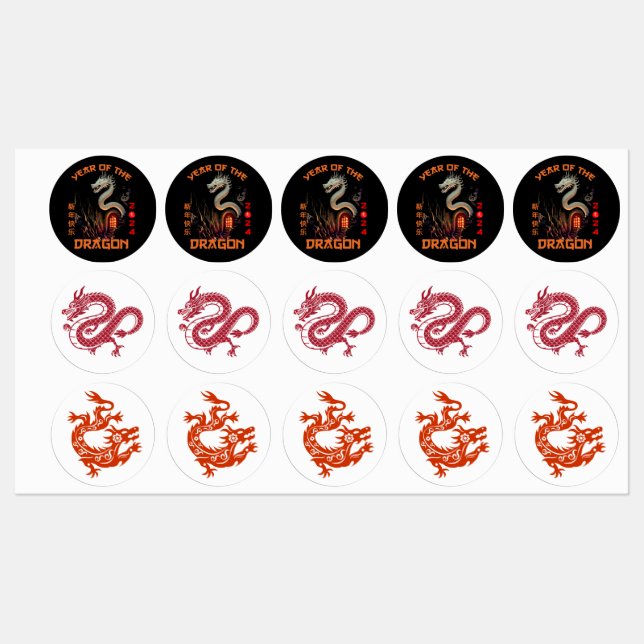 Chinese Zodiac Dragon 2024 (Sheet)