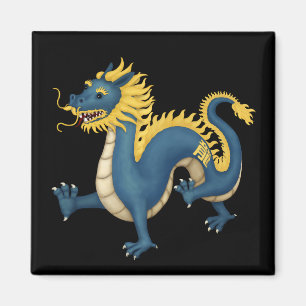 Chinese Zodiac Dragon Astrology Sign Black Magnet