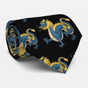 Chinese Zodiac Dragon Cute Astrology Sign Black Tie
