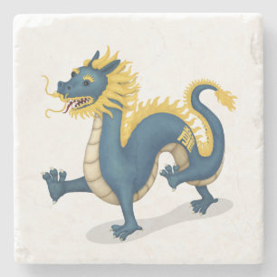 Chinese Zodiac Dragon Cute Astrology Sign Stone Coaster