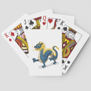 Chinese Zodiac Dragon Cute Astrology Sign White Playing Cards