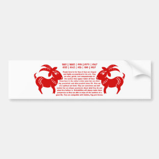 CHINESE ZODIAC GOAT PAPERCUT ILLUSTRATION BUMPER STICKER