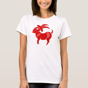 CHINESE ZODIAC GOAT PAPERCUT ILLUSTRATION T-Shirt
