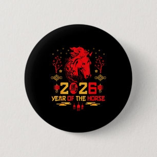 Chinese Zodiac Horse2026 Decorations Year Of The H 6 Cm Round Badge
