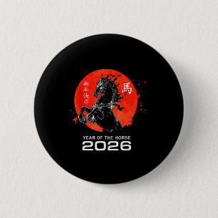 Chinese Zodiac Horse2026 Decorations Year Of The H 6 Cm Round Badge