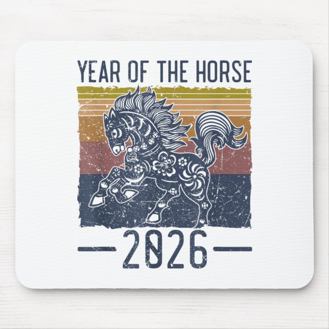 Chinese Zodiac Horse2026 Decorations Year Of The H Mouse Mat (Front)