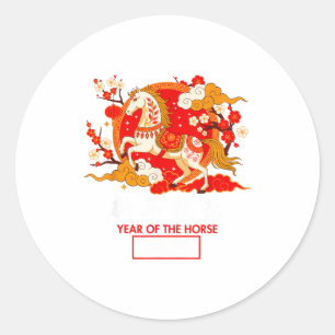 Chinese Zodiac Horse 2026 Decorations Year Of The Classic Round Sticker