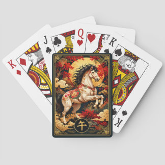 Chinese Zodiac Horse Golden Moon Playing Cards