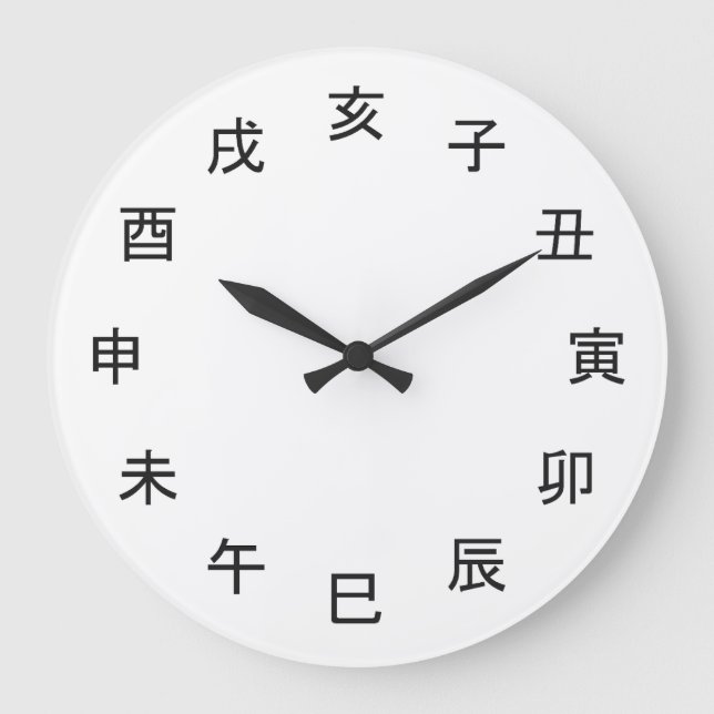 Chinese Zodiac Kanji Clock - Horloge en Acrylique (Front)