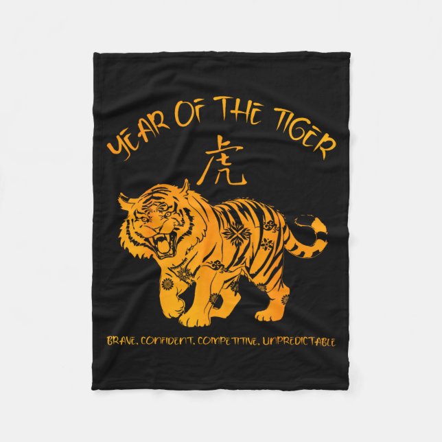 Chinese Zodiac Lunar New Year Astrology Horoscope  Fleece Blanket (Front)