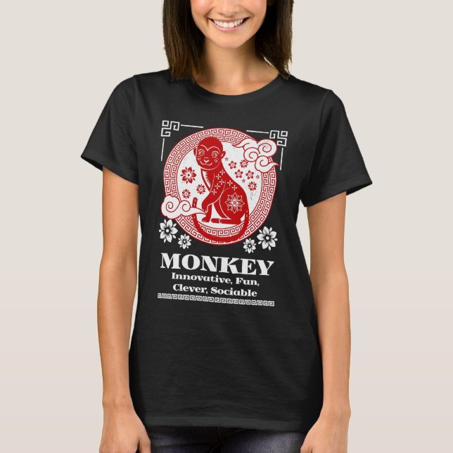 Chinese Zodiac Monkey Personality T-Shirt (Front)