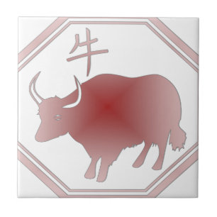 chinese zodiac ox tile