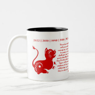 CHINESE ZODIAC PAPERCUT YEAR OF THE TIGER MUG