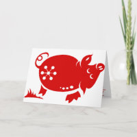 CHINESE ZODIAC PIG PAPERCUT ILLUSTRATION