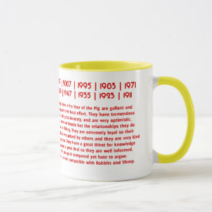 CHINESE ZODIAC PIG PAPERCUT ILLUSTRATION MUG