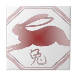 chinese zodiac rabbit tile