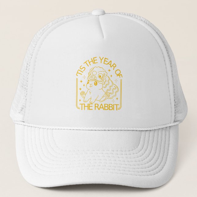 Chinese Zodiac Rabbit Trucker Hat (Front)