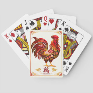 Chinese Zodiac Rooster Playing Cards