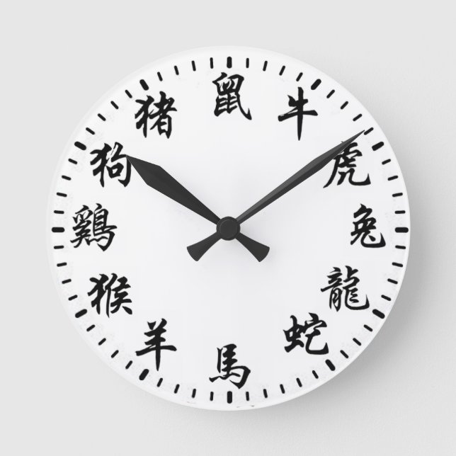 Chinese Zodiac Round Clock (Front)
