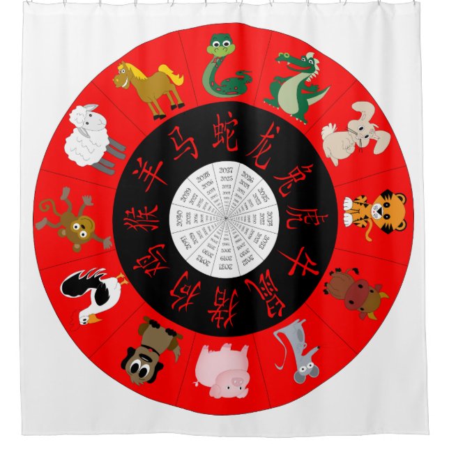 Chinese Zodiac Shower Curtain (Front)