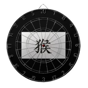 Chinese zodiac sign Monkey black Dartboard