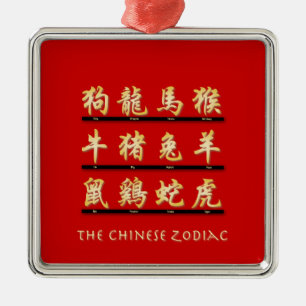 Chinese Zodiac Symbols Metal Tree Decoration