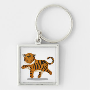 Chinese Zodiac Tiger Cute Astrology Sign Key Ring