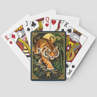 Chinese Zodiac Tiger Golden Moon Playing Cards