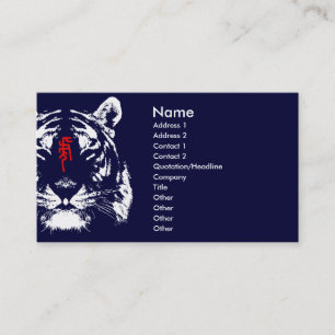 Chinese Zodiac Tiger in Kanji Business Card
