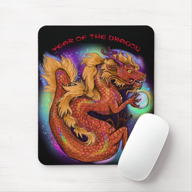 Chinese Zodiac Year of the Dragon 2024   Mouse Mat (With Mouse)