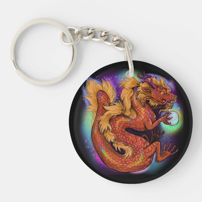 chinese zodiac year of the dragon key ring (Front)