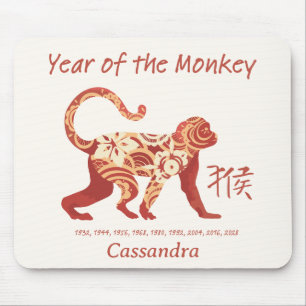 Chinese Zodiac Year Of The Monkey Animal Sign  Mouse Mat